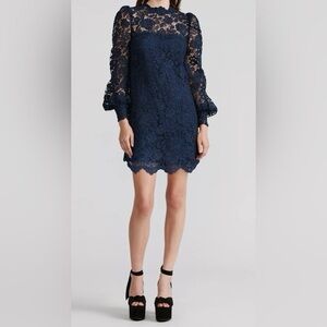 ZAC POSEN
Guipure Lace Mini Dress in midnight size 4 NWT